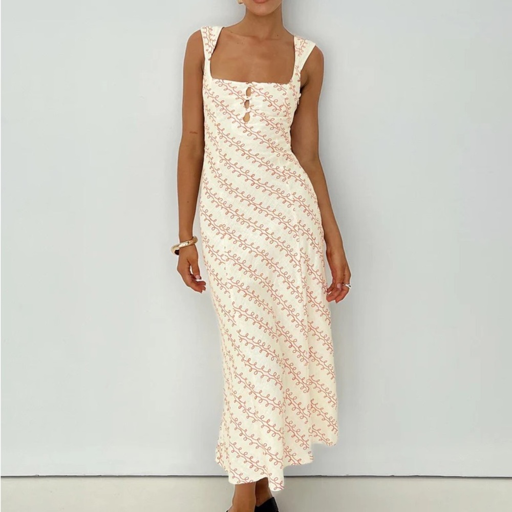 Princess Polly Linen Blend Midi Dress